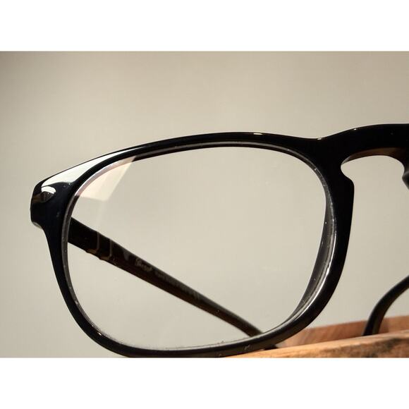 PERSOL BLACK EYEGLASSES FRAMES ~ 5.2 x 1.9 X 14.5 cm w/ Original Leather Case - Picture 3 of 16